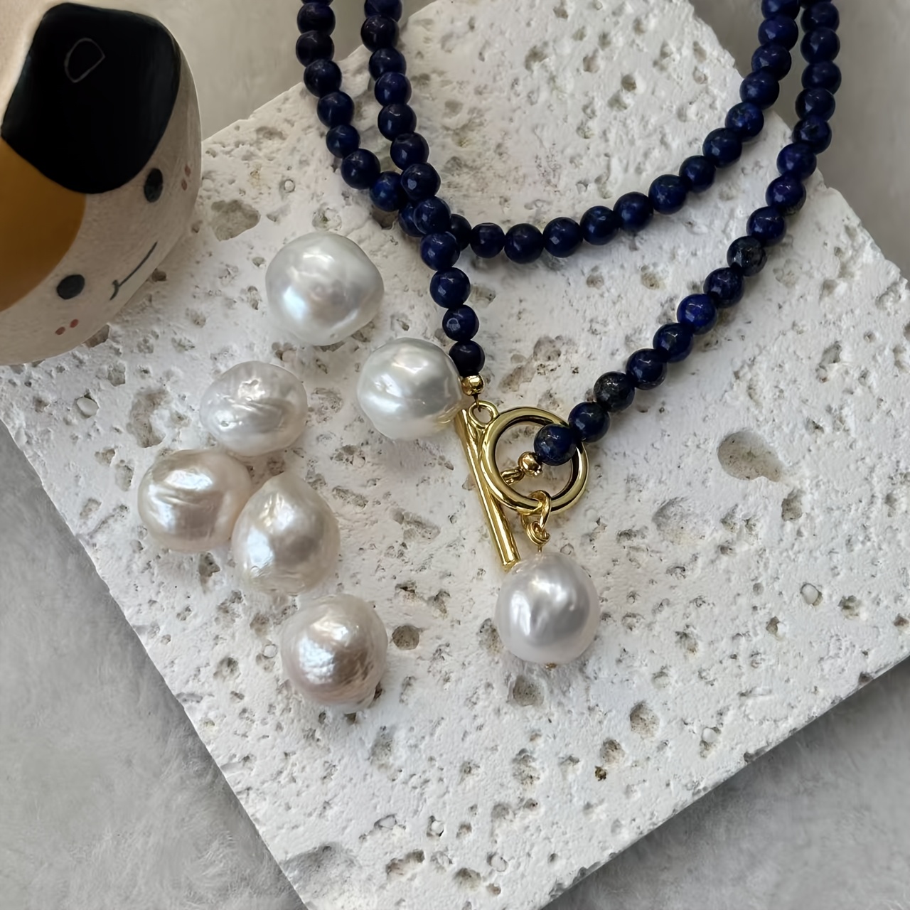 Women's Irregular Freshwater Pearl Necklace with OT Clasp